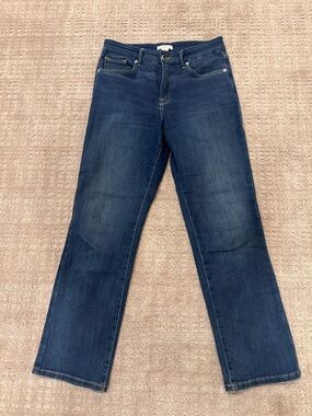 Good American Good Legs Straight Leg Jeans - Dark Blue Denim